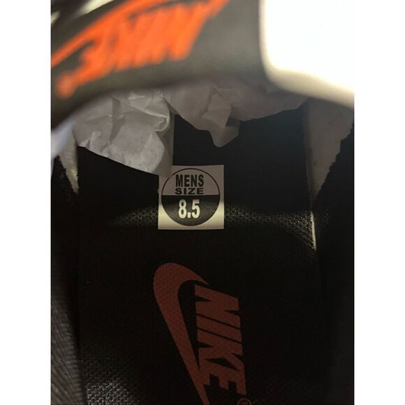 Nike Men's Black & White Dunk Low Retro Lace-up Red Swoosh Sneakers Sz 8.5 NWOT - Picture 5 of 10